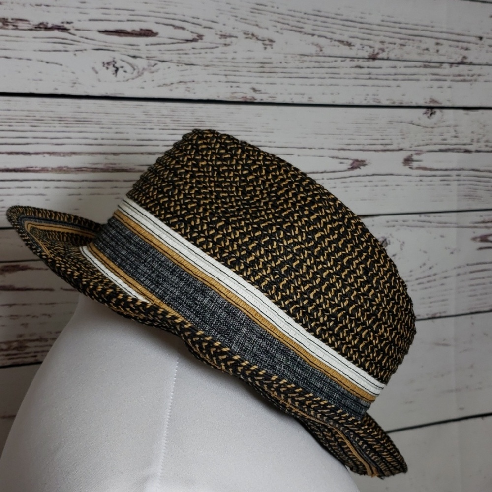 BCBGeneration Off Campus Striped Fedora Hat - Picture 4 of 8
